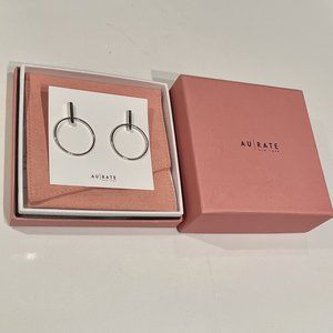 Aurate circle earrings in white vermeil